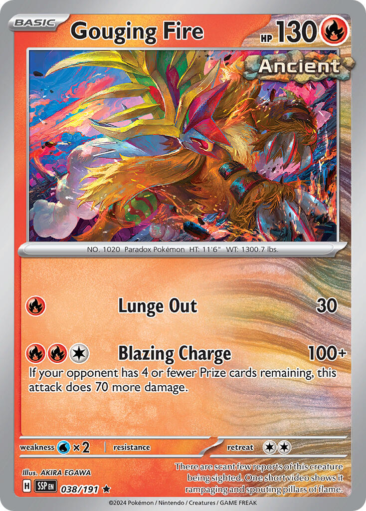 Gouging Fire (038/191) (Theme Deck Exclusive) [Scarlet & Violet: Surging Sparks] | Card Citadel