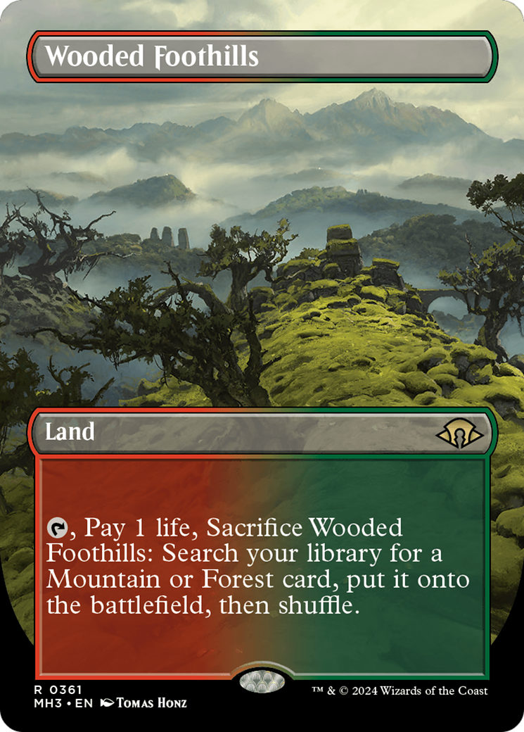 Wooded Foothills (Borderless) [Modern Horizons 3] | Card Citadel