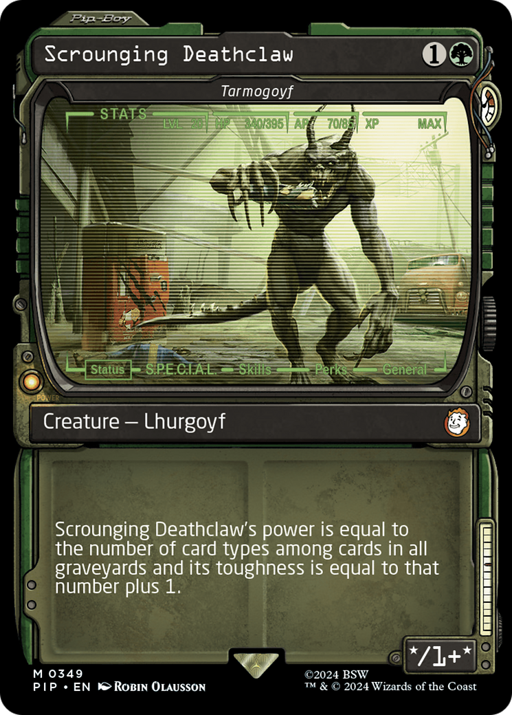 Scrounging Deathclaw - Tarmogoyf (Showcase) [Fallout] | Card Citadel