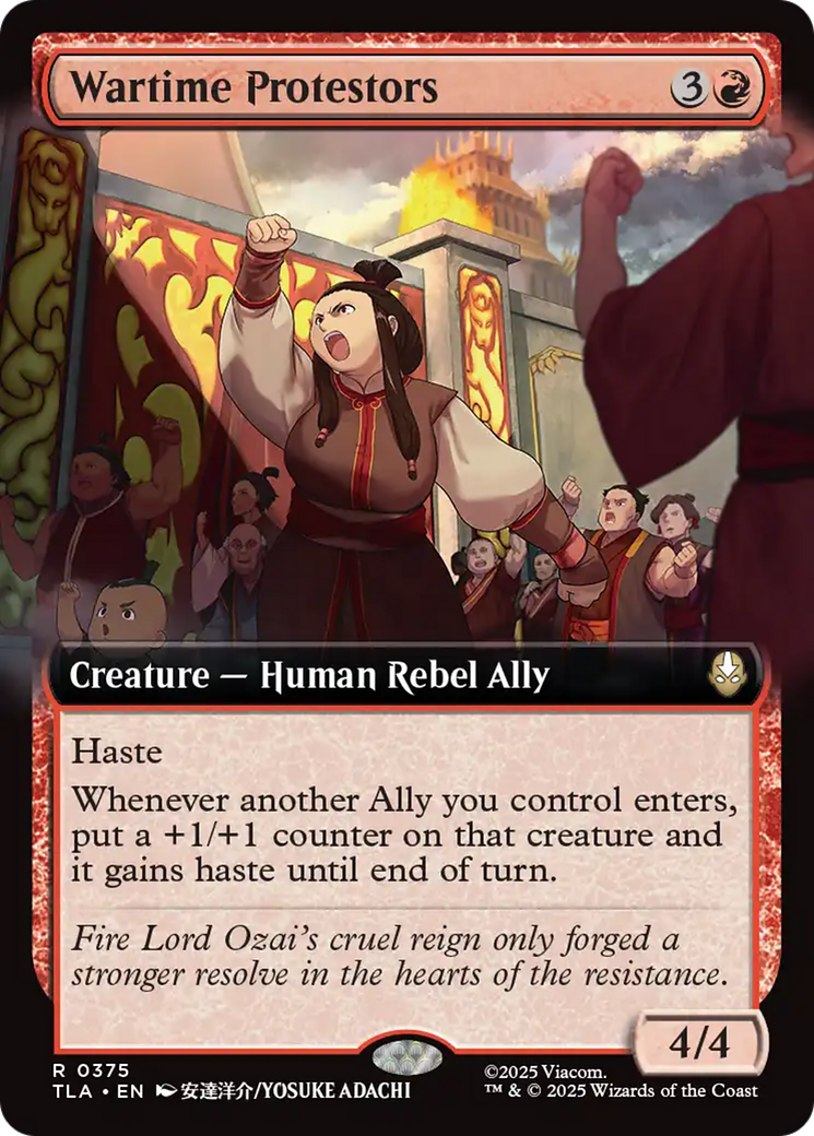 Wartime Protestors (Extended Art) [Avatar: The Last Airbender] | Card Citadel