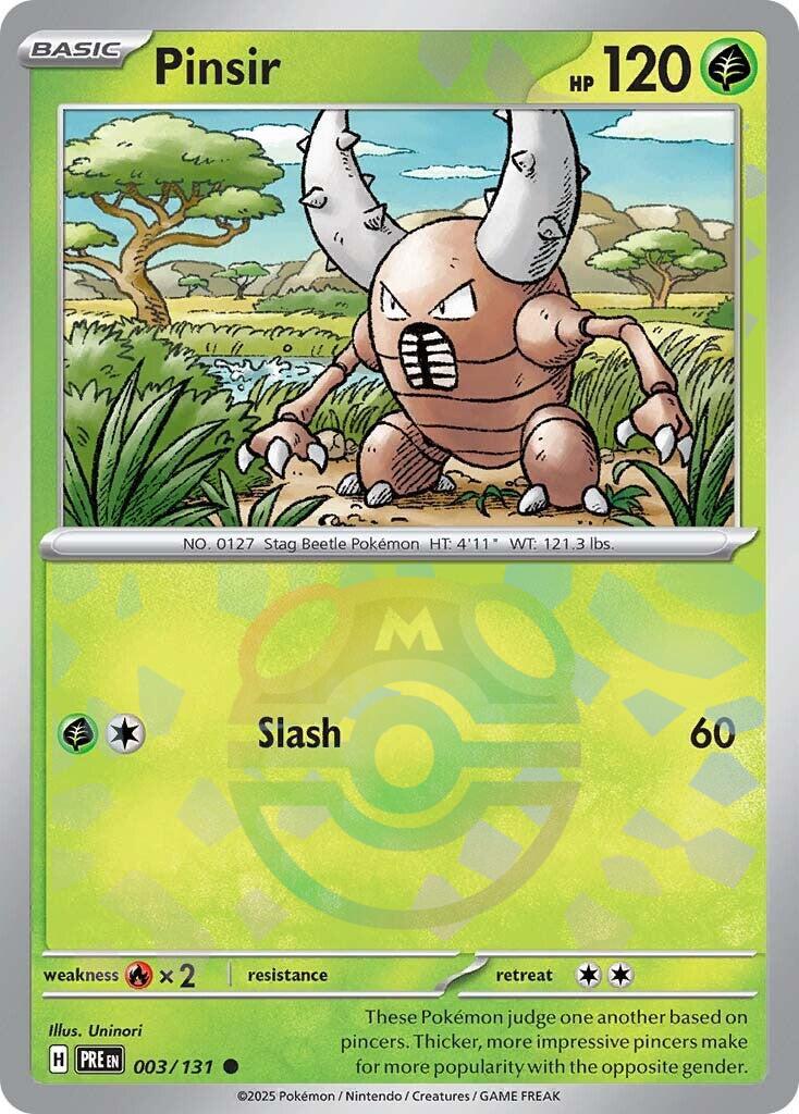 Pinsir (003/131) (Master Ball Pattern) [Scarlet & Violet: Prismatic Evolutions] | Card Citadel