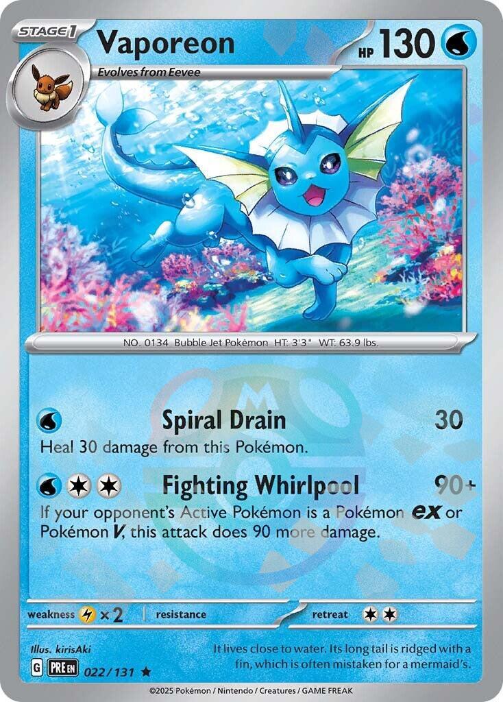 Vaporeon (022/131) (Master Ball Pattern) [Scarlet & Violet: Prismatic Evolutions] | Card Citadel