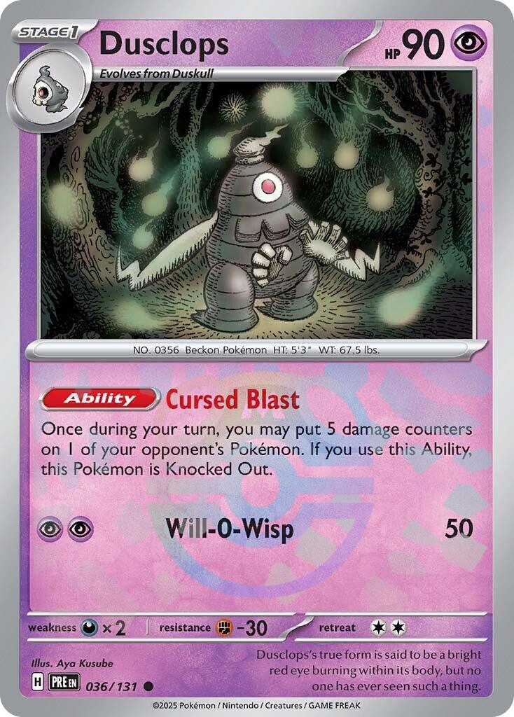 Dusclops (036/131) (Master Ball Pattern) [Scarlet & Violet: Prismatic Evolutions] | Card Citadel