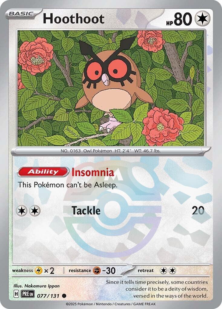 Hoothoot (077/131) (Master Ball Pattern) [Scarlet & Violet: Prismatic Evolutions] | Card Citadel