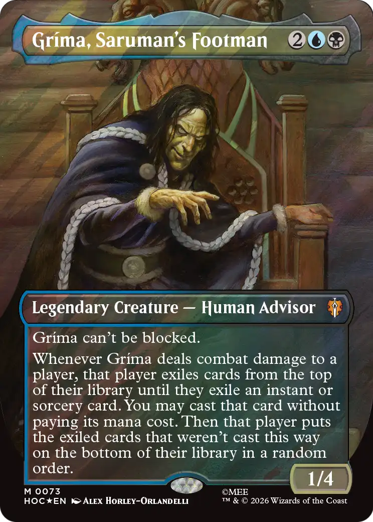 Grima, Saruman's Footman (Borderless) (Surge Foil) [The Hobbit: Eternal-Legal] | Card Citadel