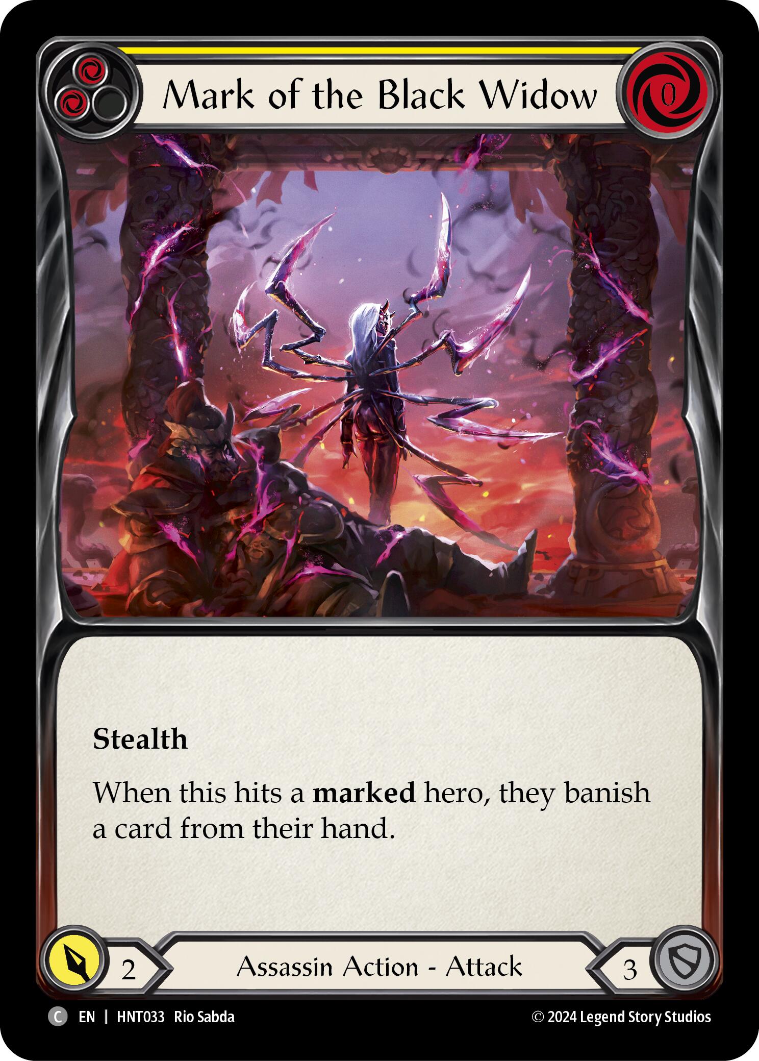 Mark of the Black Widow (Yellow) [HNT033] (The Hunted) | Card Citadel