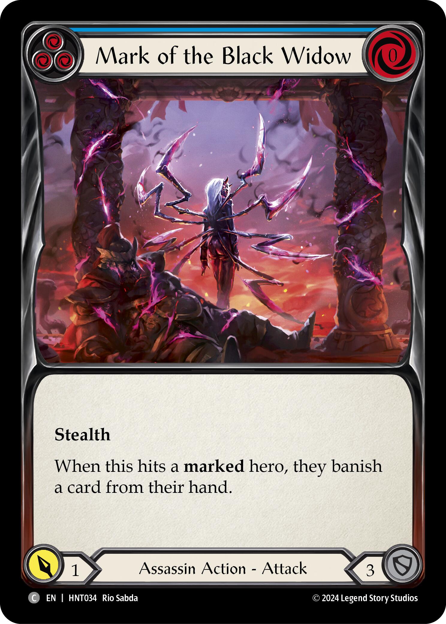Mark of the Black Widow (Blue) [HNT034] (The Hunted)  Rainbow Foil | Card Citadel