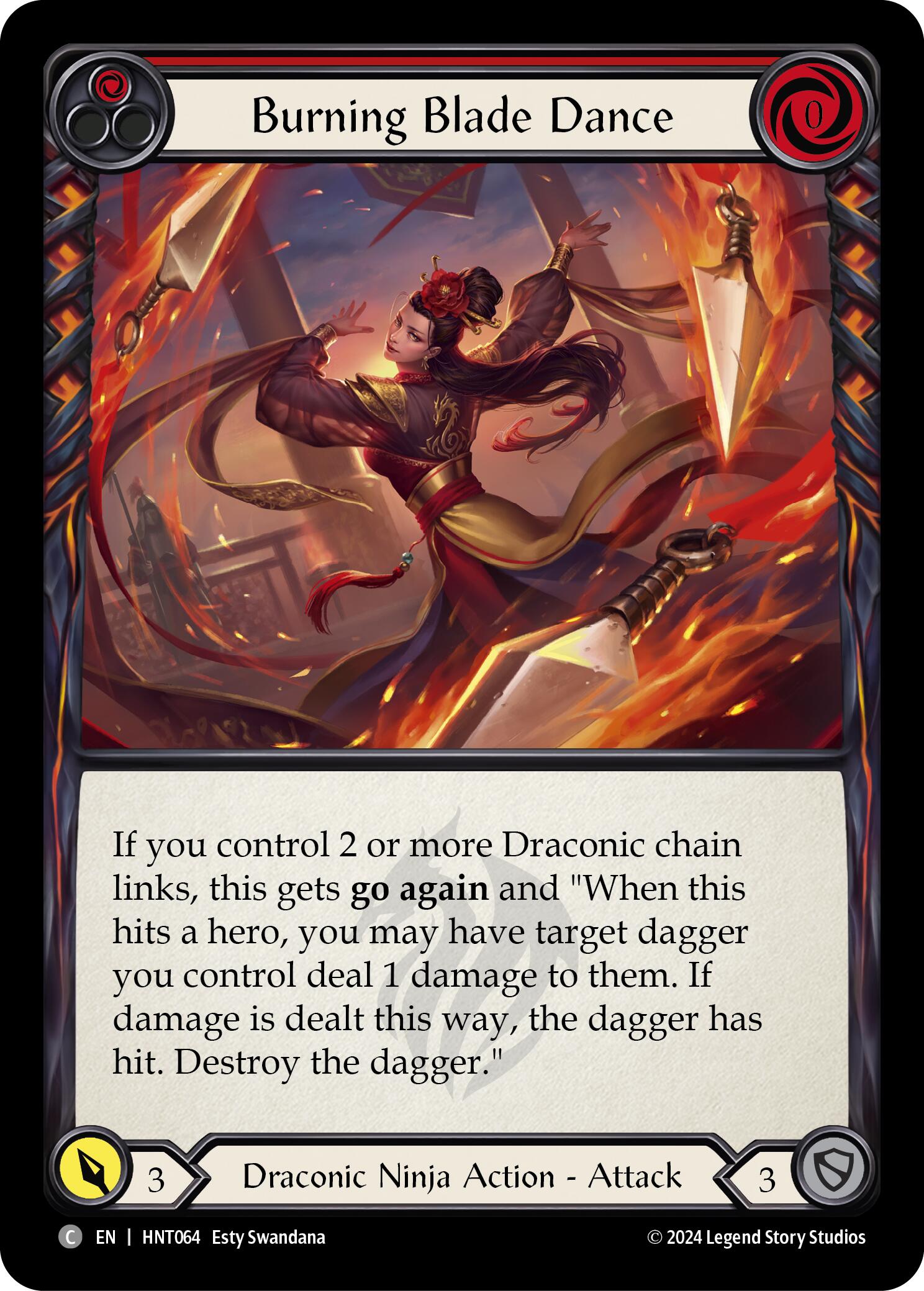 Burning Blade Dance (Red) [HNT064] (The Hunted)  Rainbow Foil | Card Citadel