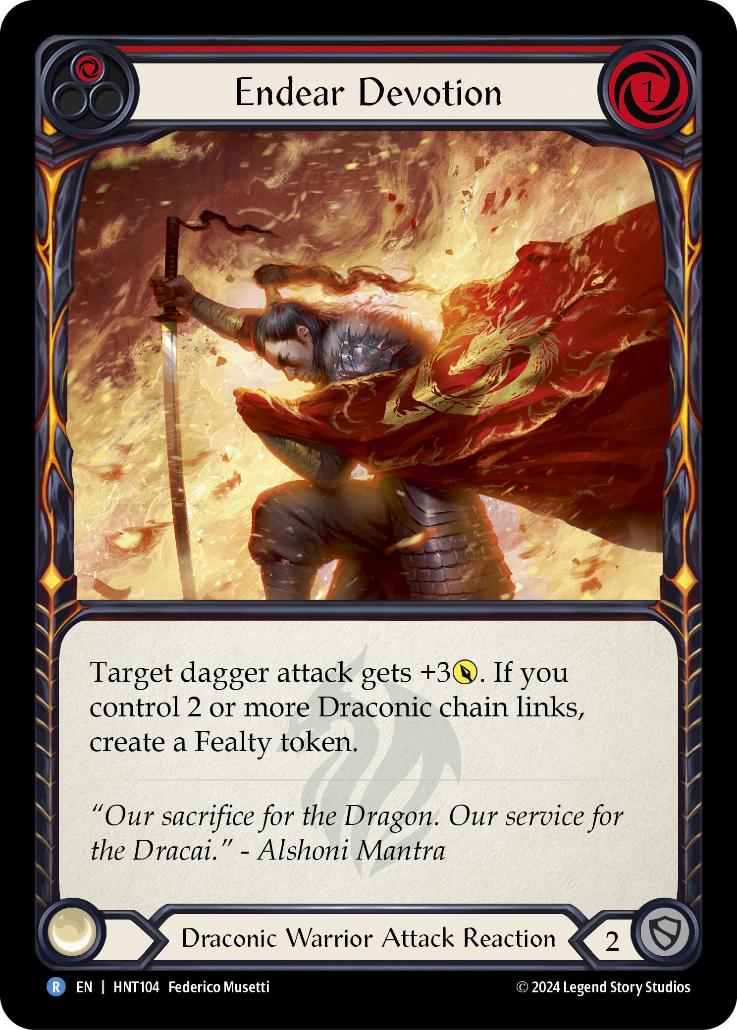 Endear Devotion (Red) [HNT104] (The Hunted)  Rainbow Foil | Card Citadel