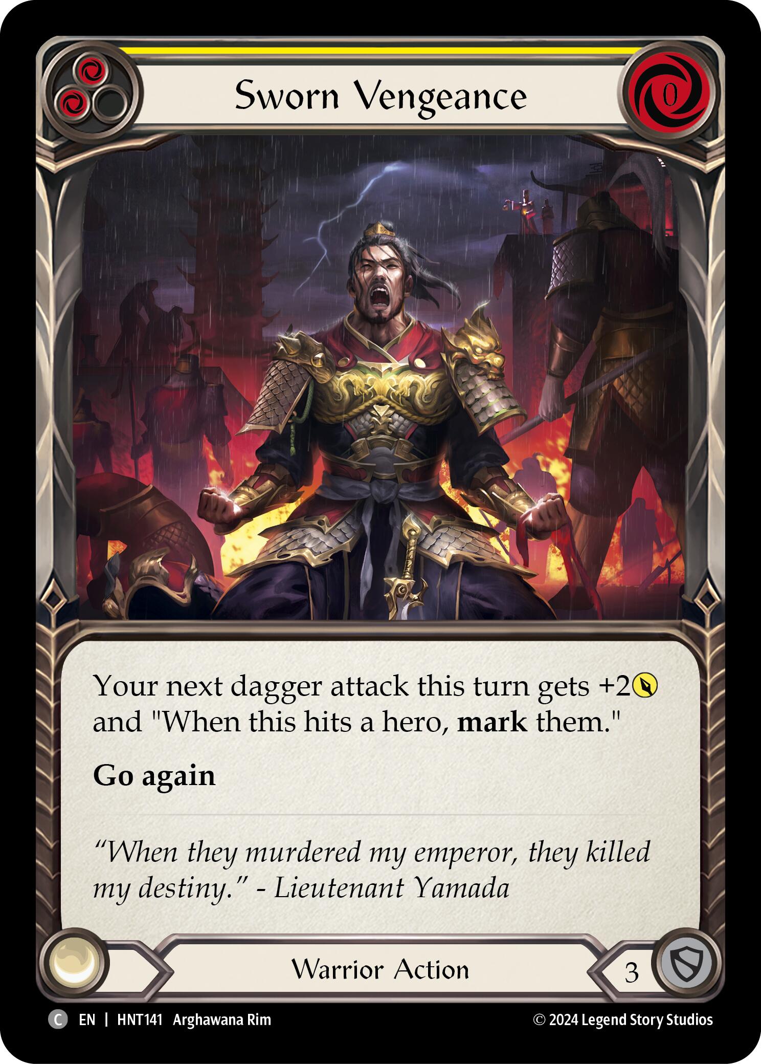 Sworn Vengeance (Yellow) [HNT141] (The Hunted) | Card Citadel