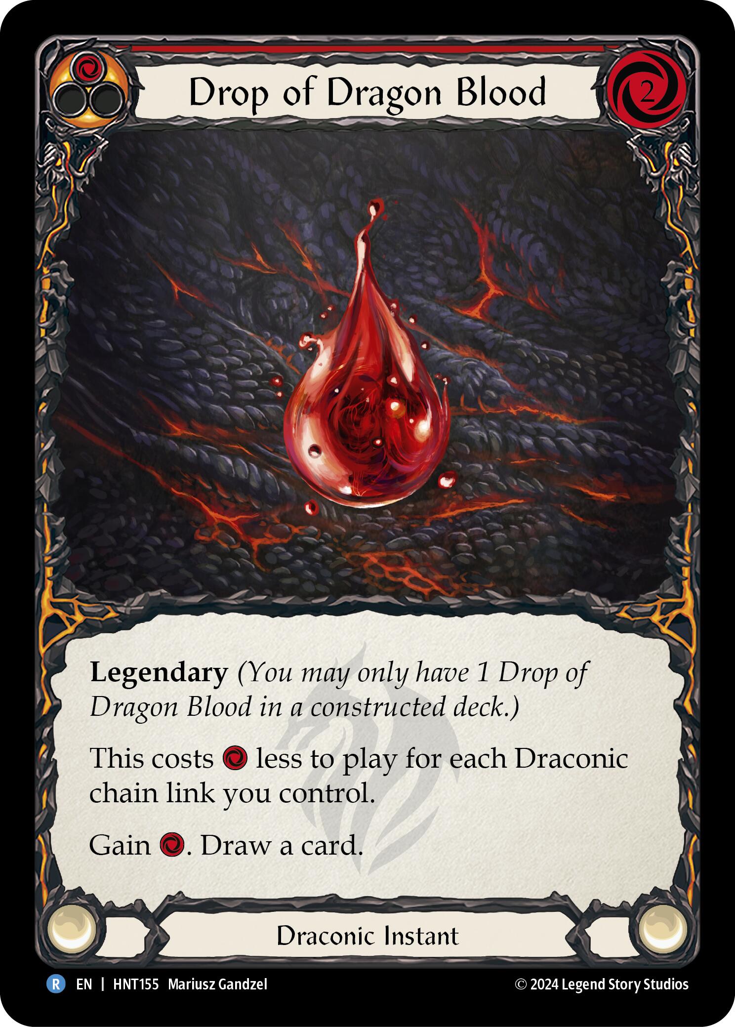 Drop of Dragon Blood (Red) [HNT155] (The Hunted)  Rainbow Foil | Card Citadel