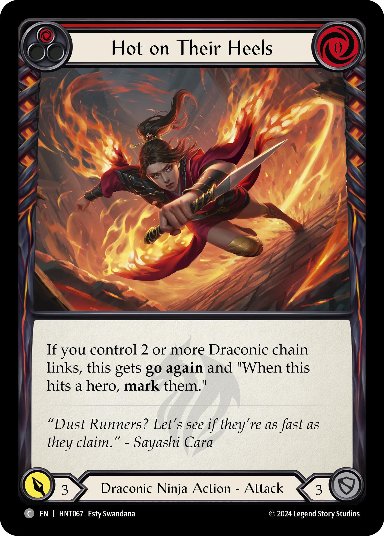 Hot on Their Heels (Red) [HNT067] (The Hunted)  Rainbow Foil | Card Citadel