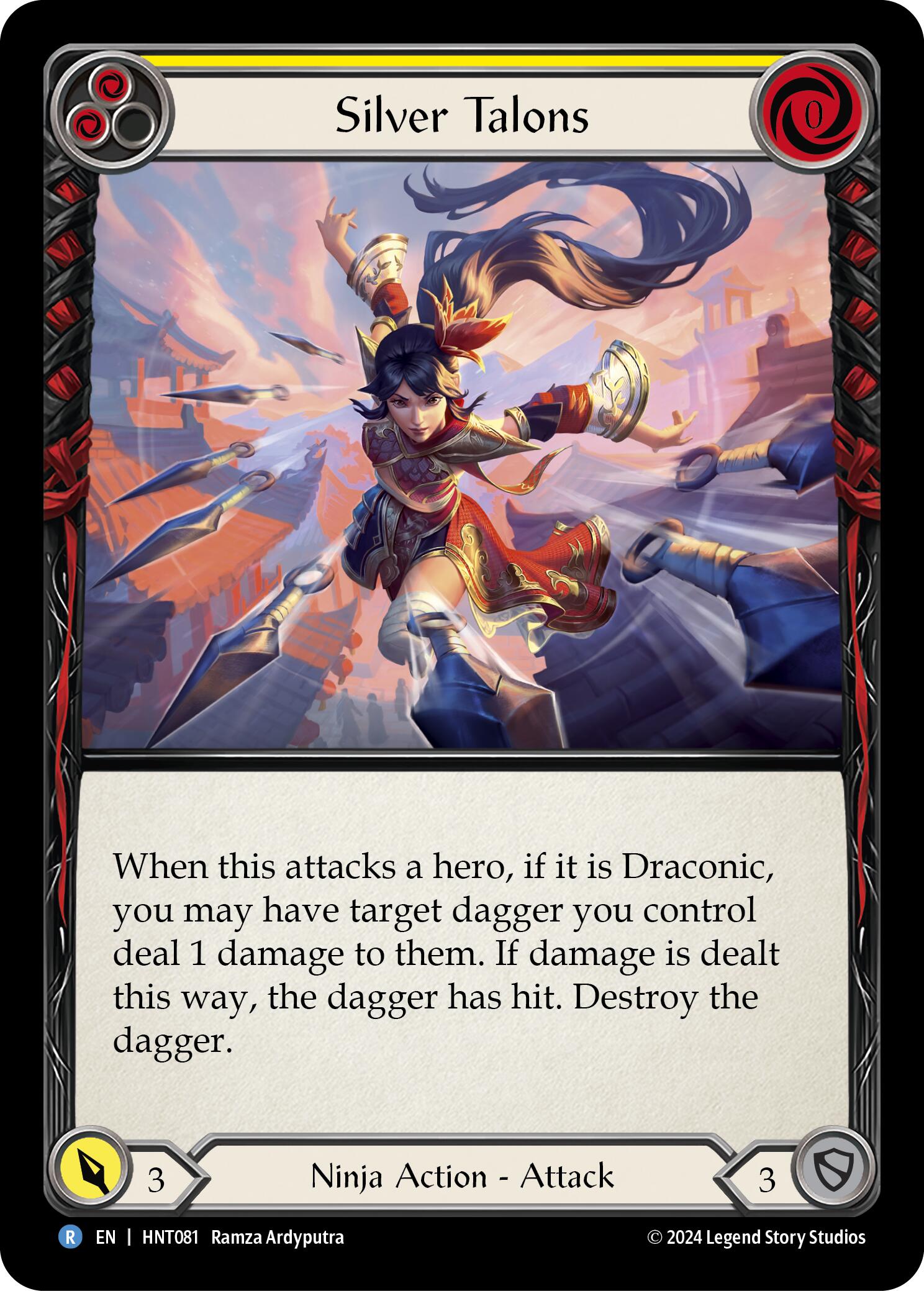 Silver Talons (Yellow) [HNT081] (The Hunted)  Rainbow Foil | Card Citadel