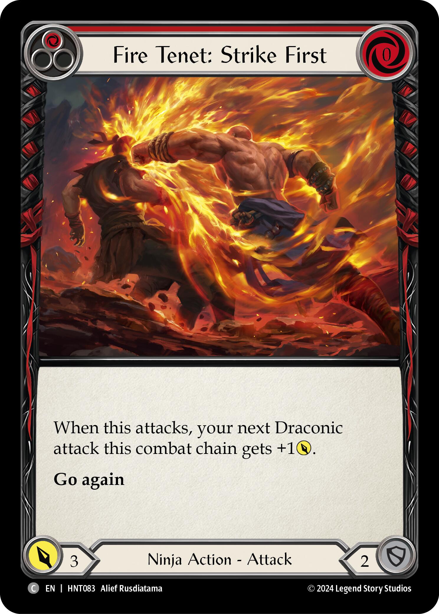 Fire Tenet: Strike First (Red) [HNT083] (The Hunted) | Card Citadel