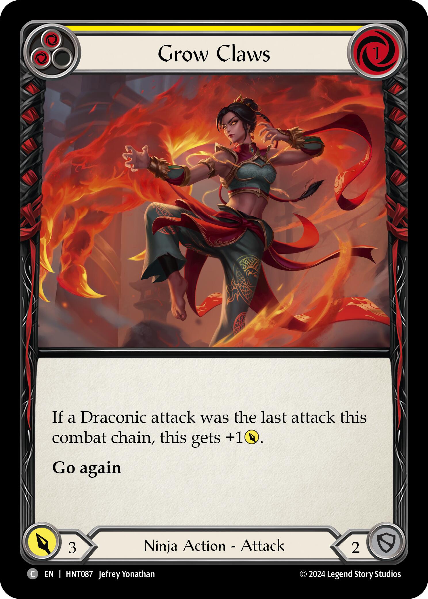 Grow Claws (Yellow) [HNT087] (The Hunted)  Rainbow Foil | Card Citadel