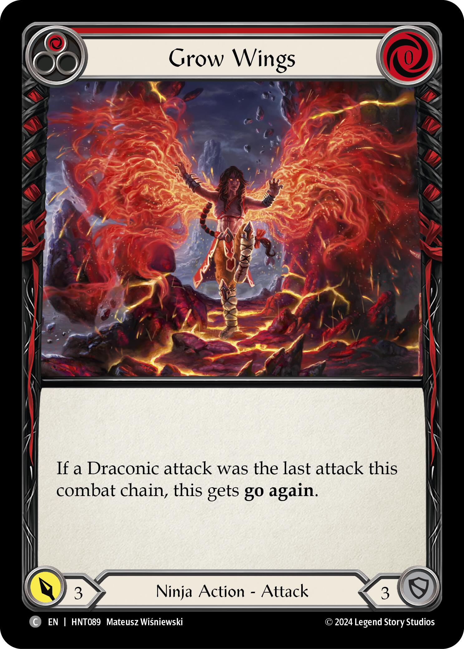 Grow Wings (Red) [HNT089] (The Hunted)  Rainbow Foil | Card Citadel