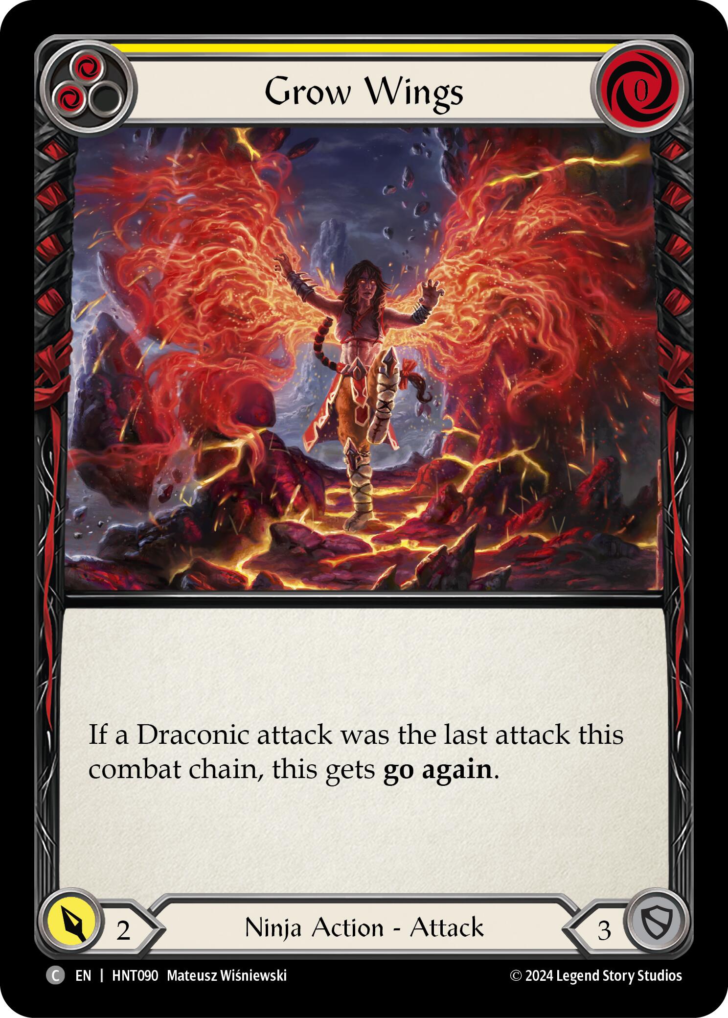 Grow Wings (Yellow) [HNT090] (The Hunted) | Card Citadel