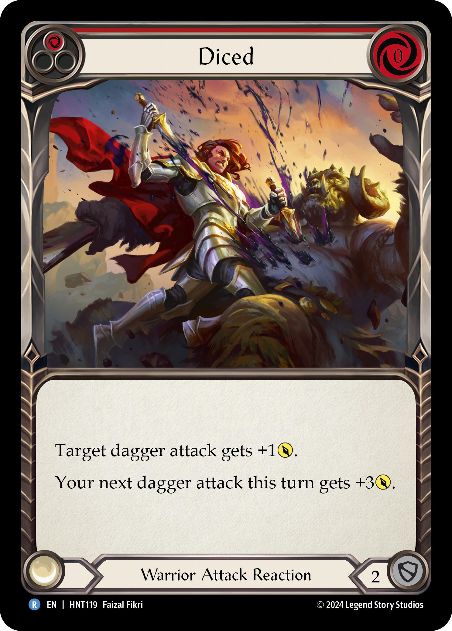 Diced (Red) [HNT119] (The Hunted)  Rainbow Foil | Card Citadel