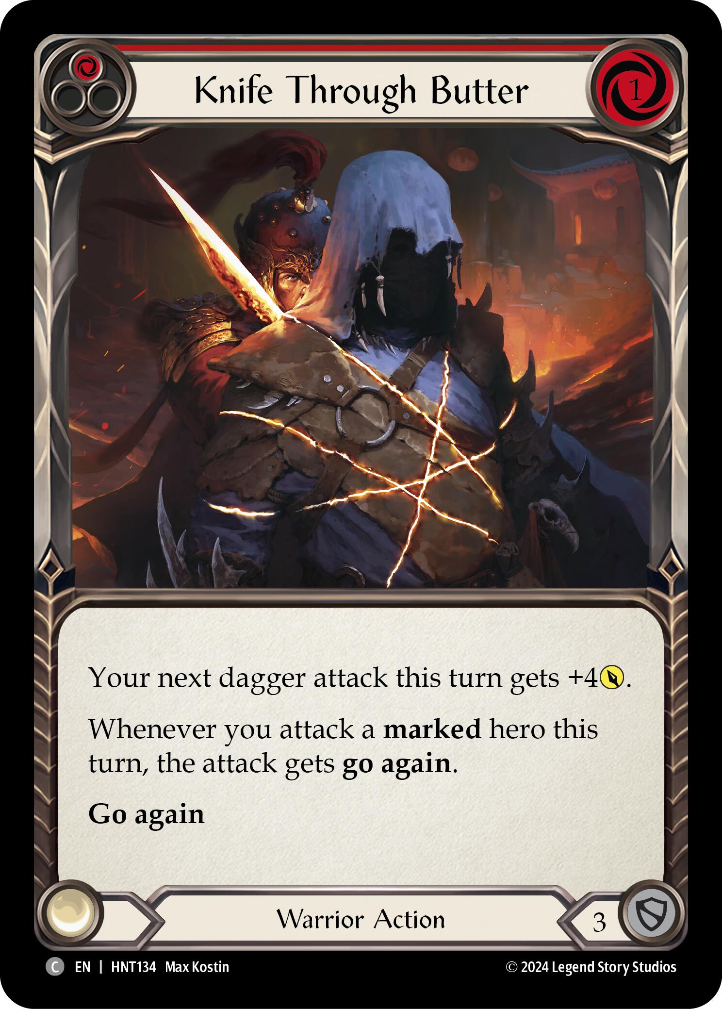 Knife through Butter (Red) [HNT134] (The Hunted)  Rainbow Foil | Card Citadel