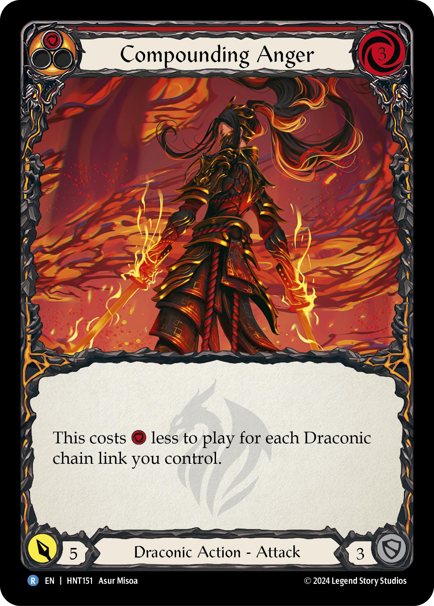 Compounding Anger (Red) [HNT151] (The Hunted)  Rainbow Foil | Card Citadel