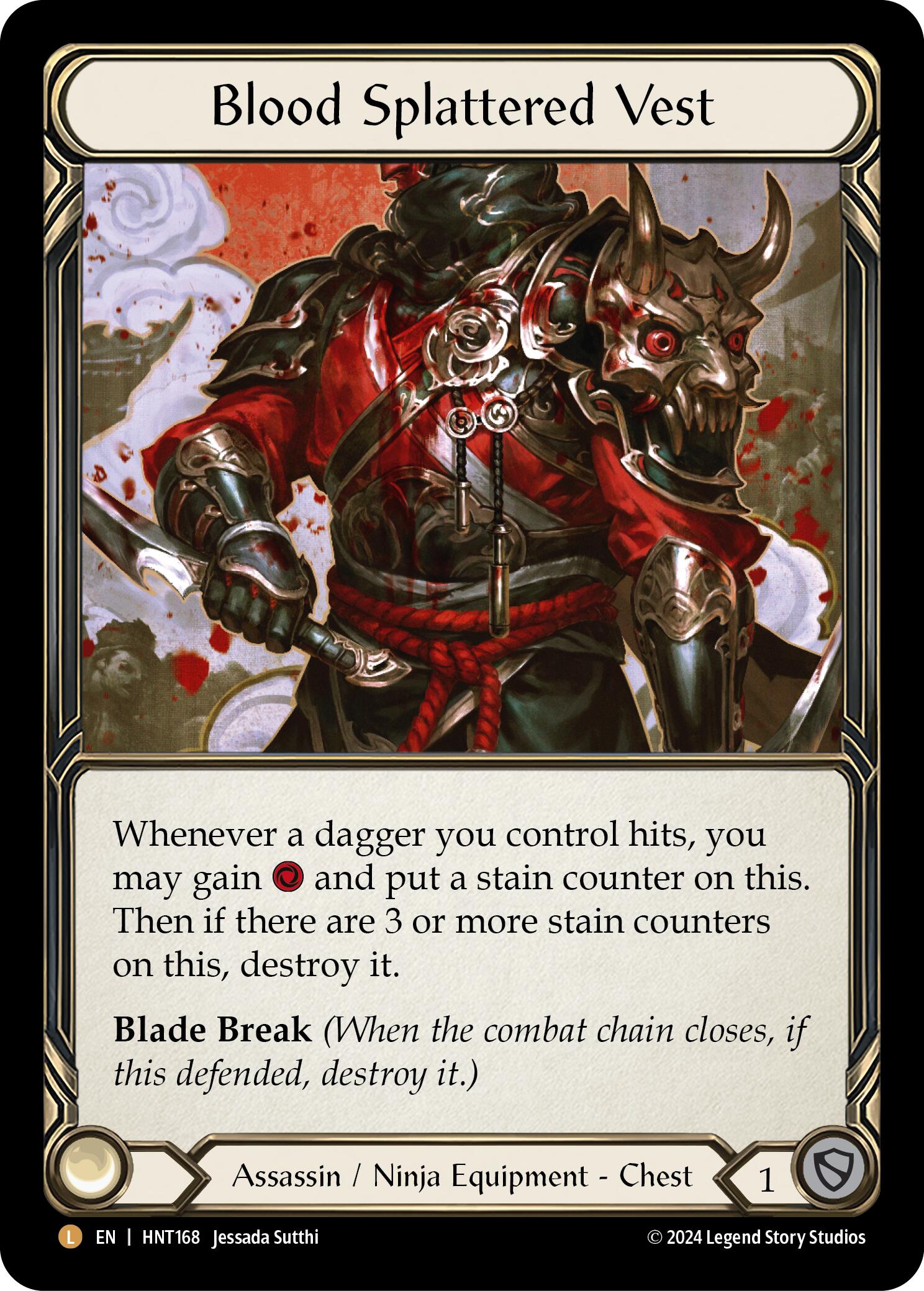 Blood Splattered Vest [HNT168] (The Hunted)  Rainbow Foil | Card Citadel