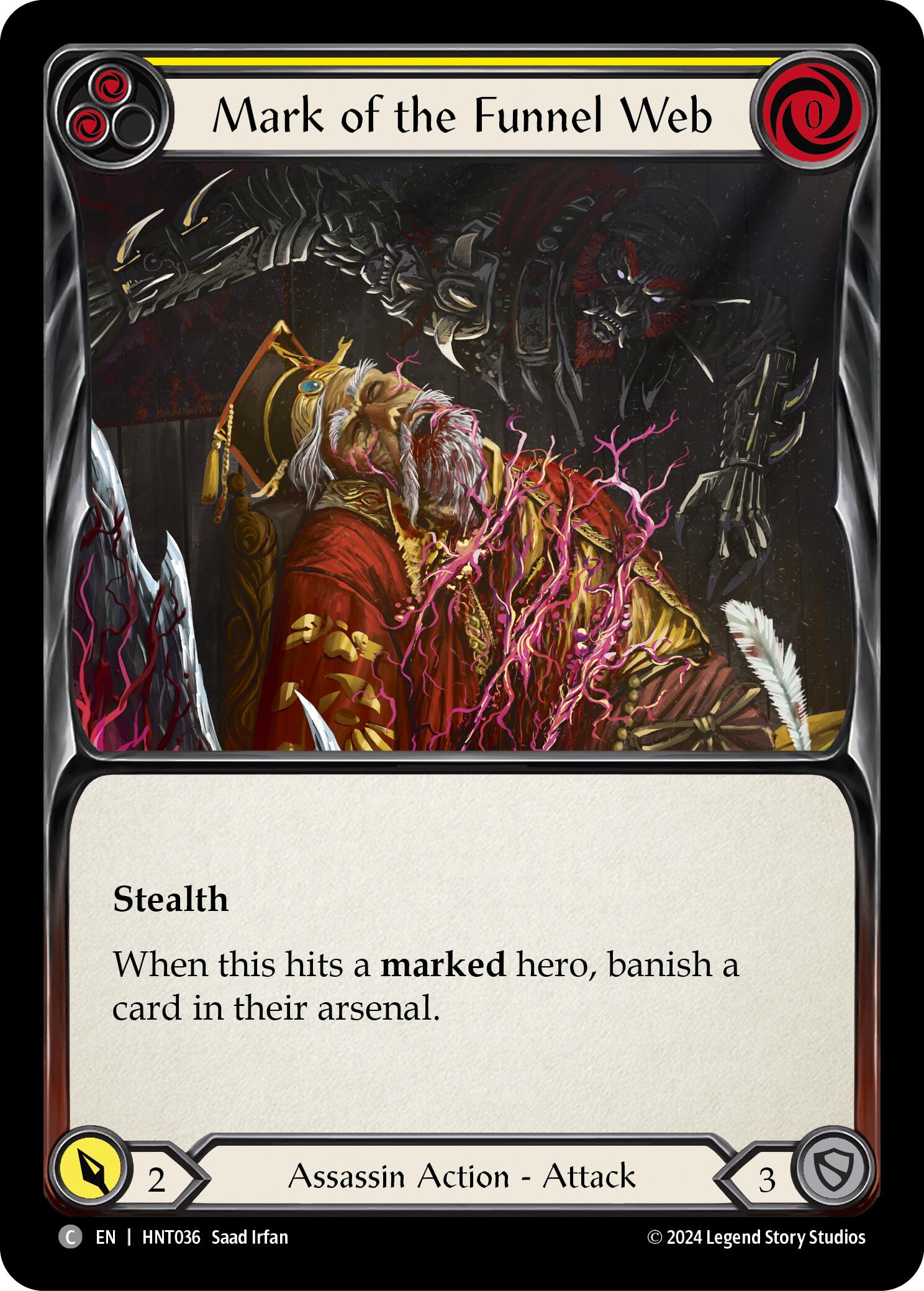 Mark of the Funnel Web (Yellow) [HNT036] (The Hunted) | Card Citadel