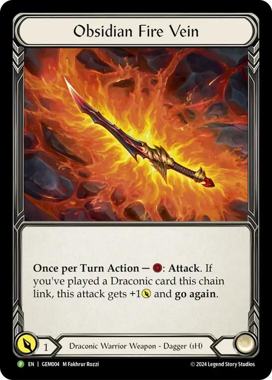Obsidian Fire Vein [GEM004] (GEM Pack 1)  Cold Foil | Card Citadel
