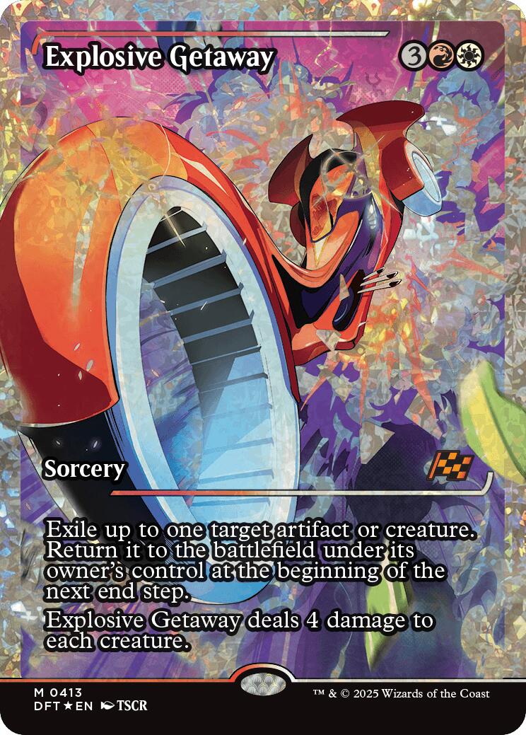 Explosive Getaway (Showcase Fracture Foil) (Japanese) [Aetherdrift] | Card Citadel