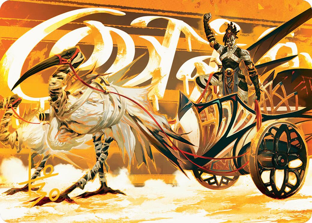 Skyseer's Chariot Art Card (Gold-Stamped Signature) [Aetherdrift Art Series] | Card Citadel