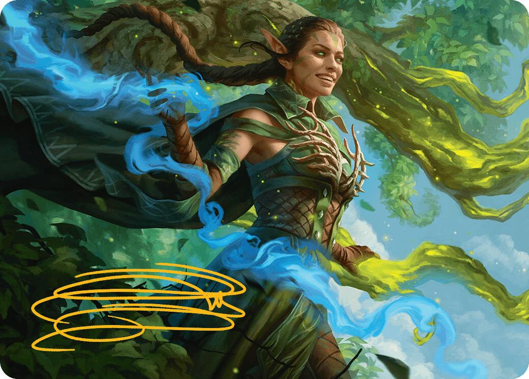 Nissa, Worldsoul Speaker Art Card (Gold-Stamped Signature) [Aetherdrift Art Series] | Card Citadel