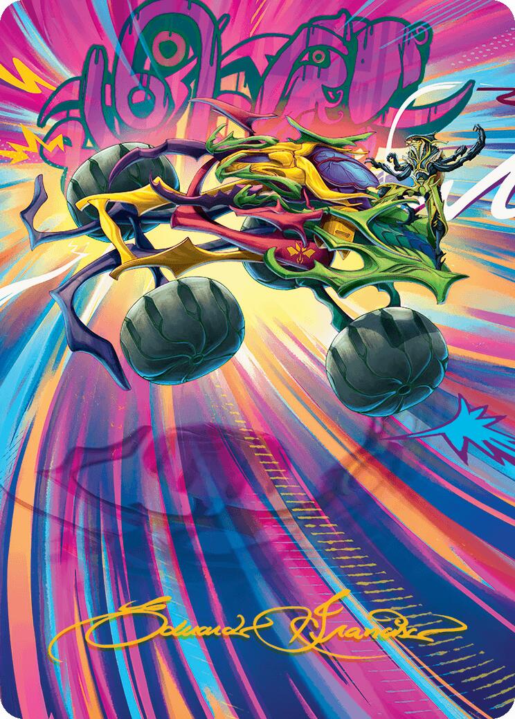 Thunderous Velocipede Art Card (Gold-Stamped Signature) [Aetherdrift Art Series] | Card Citadel
