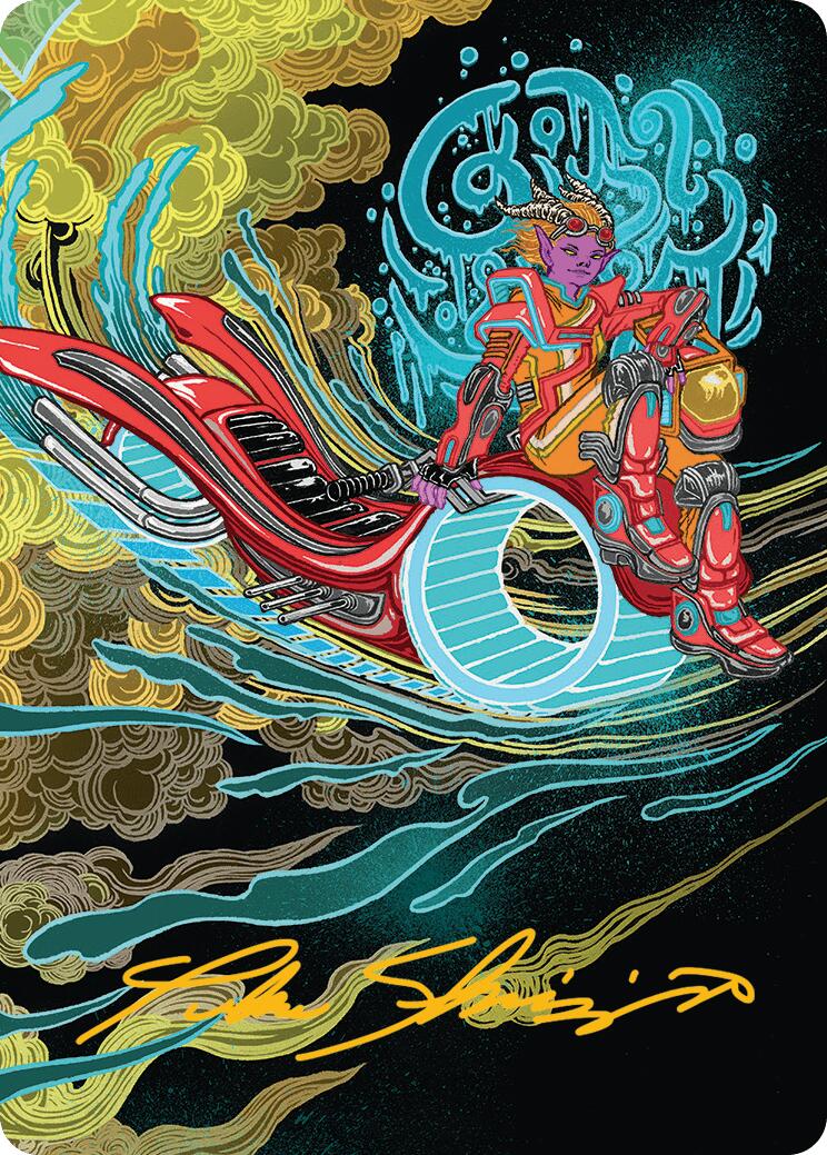 Cloudspire Skycycle Art Card (Gold-Stamped Signature) [Aetherdrift Art Series] | Card Citadel