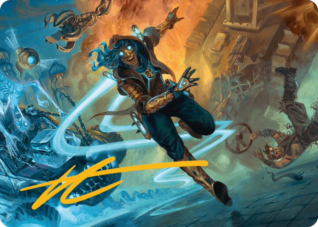 Sita Varma, Masked Racer Art Card (Gold-Stamped Signature) [Aetherdrift Art Series] | Card Citadel