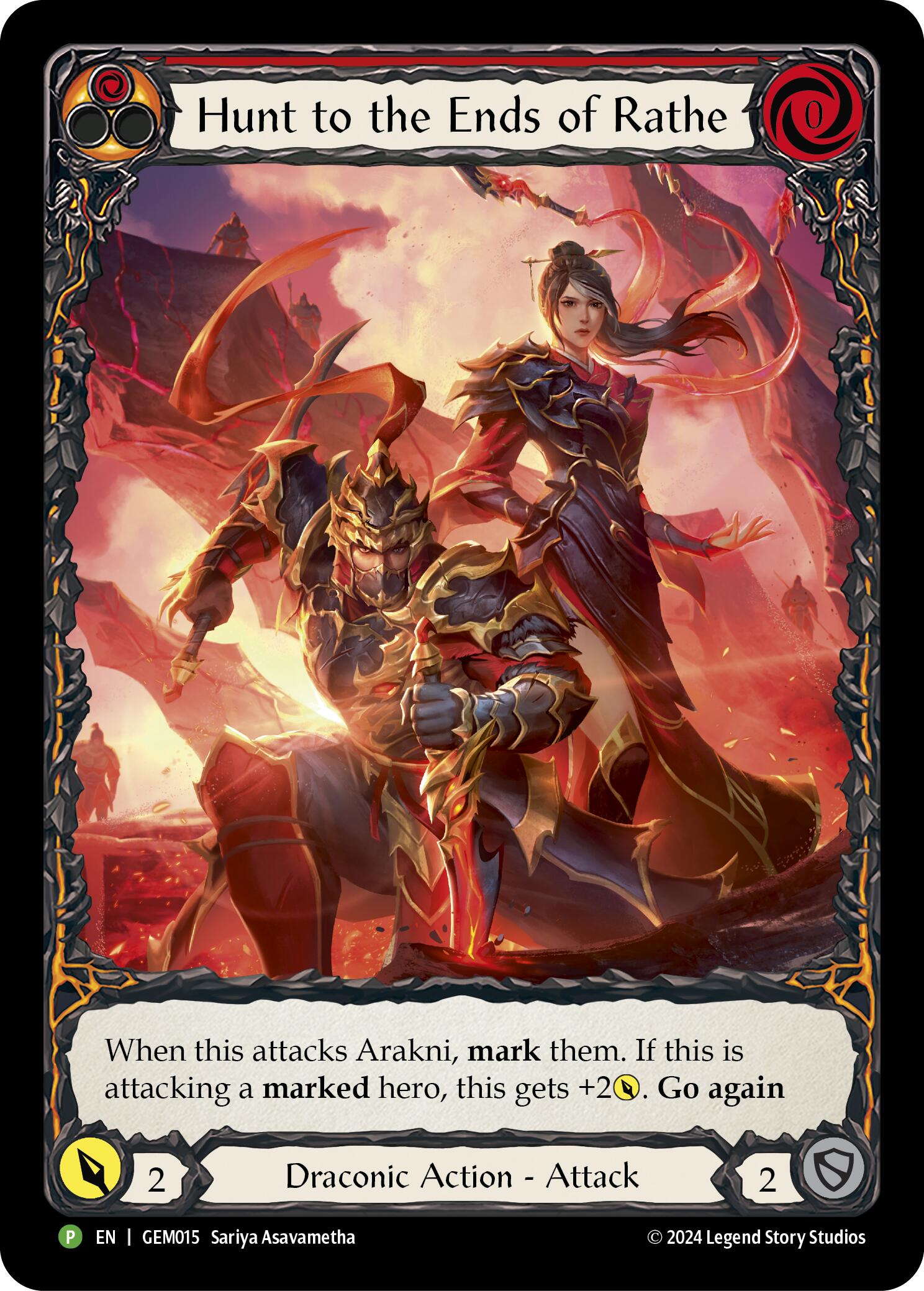 Hunt to the Ends of Rathe (Red) [GEM015] (GEM Pack 1)  Rainbow Foil | Card Citadel