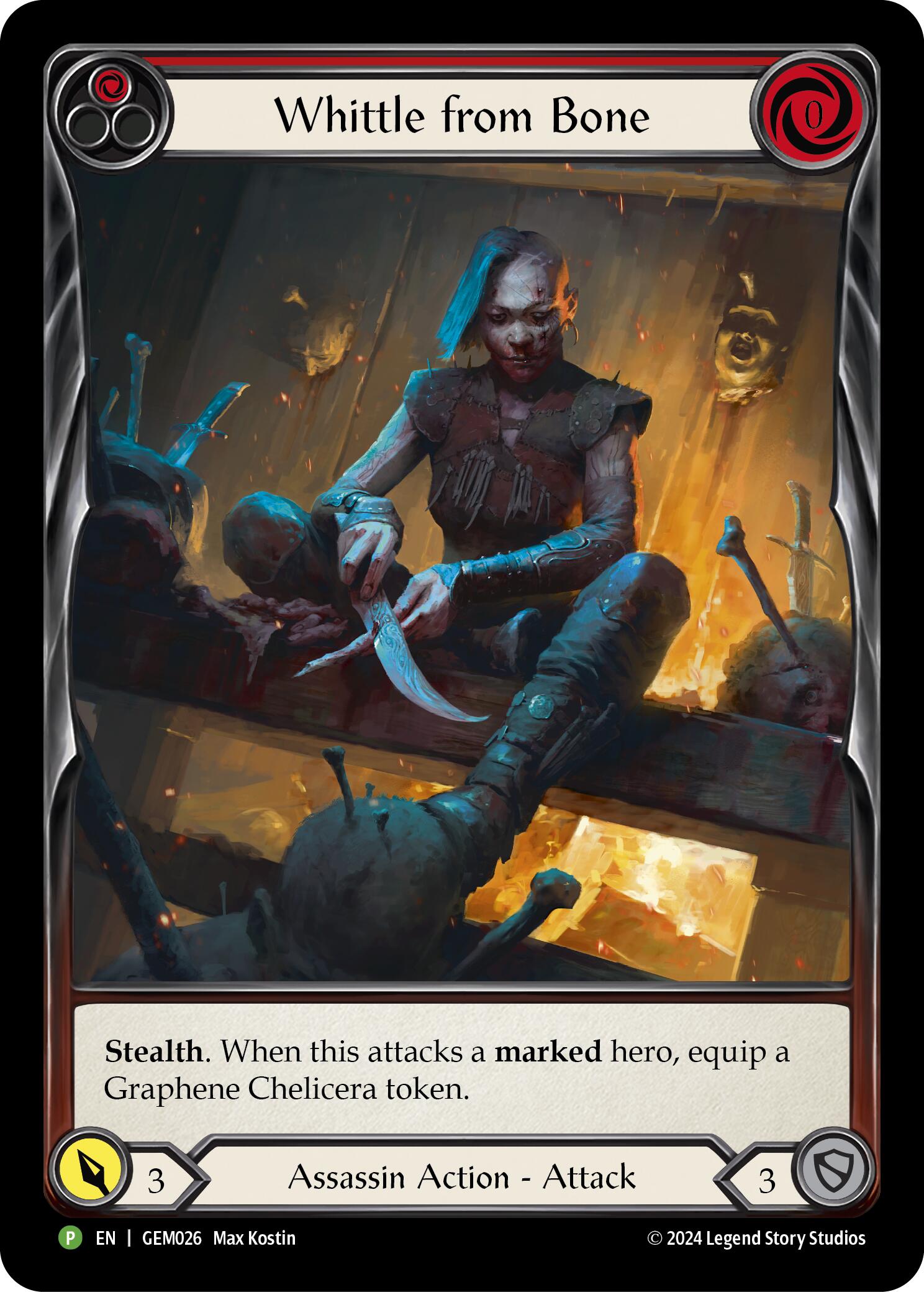 Whittle from Bone (Red) [GEM026] (GEM Pack 1)  Rainbow Foil | Card Citadel