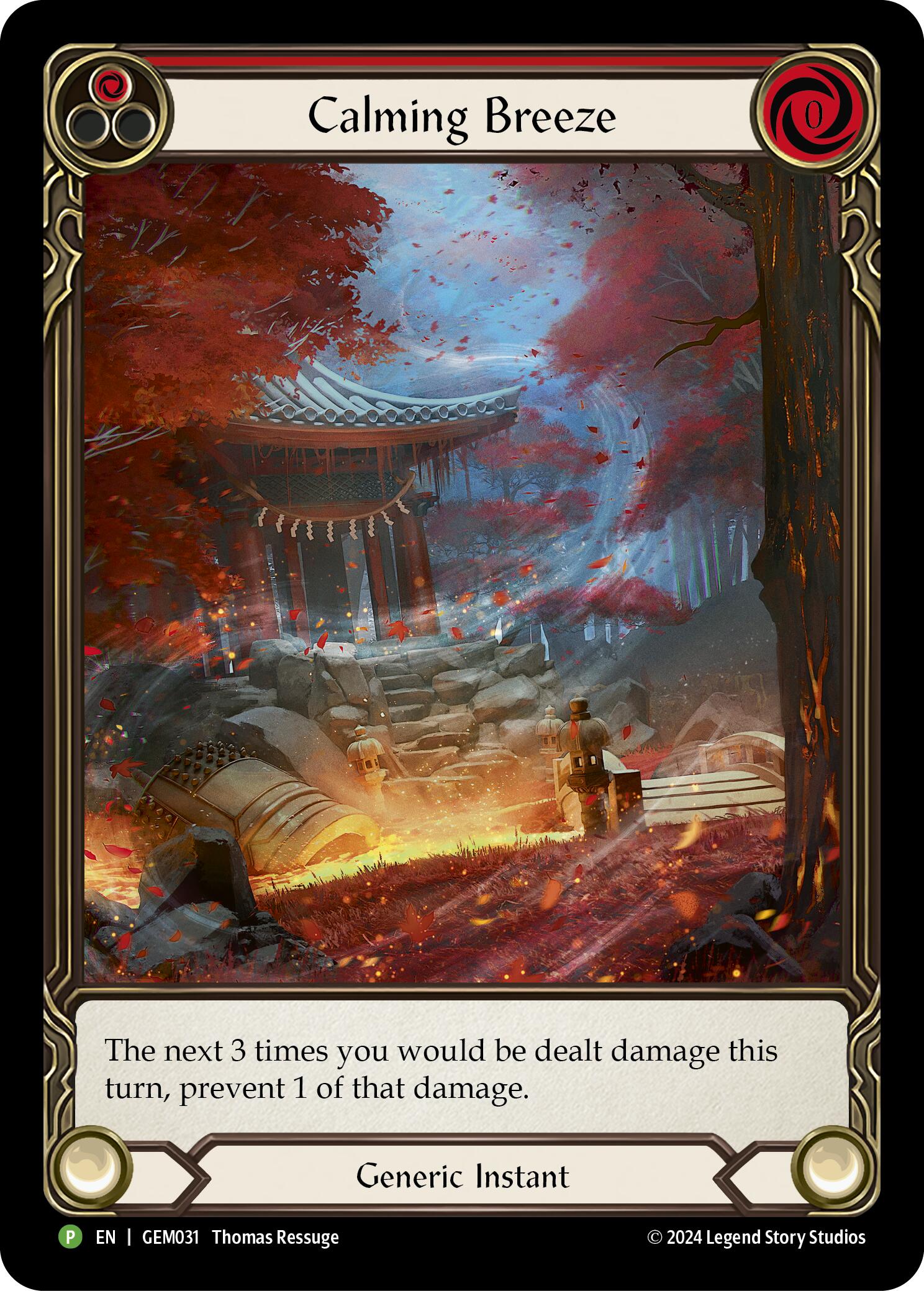 Calming Breeze (Red) [GEM031] (GEM Pack 1) | Card Citadel