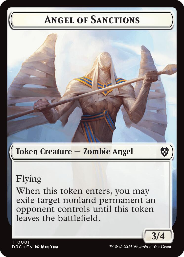 Angel of Sanctions // Zombie (0003) Double-Sided Token [Aetherdrift Tokens] | Card Citadel