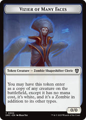 Vizier of Many Faces // Zombie (0003) Double-Sided Token [Aetherdrift Tokens] | Card Citadel