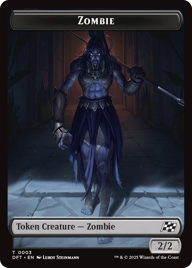 Zombie Warrior // Zombie (0003) Double-Sided Token [Aetherdrift Tokens] | Card Citadel