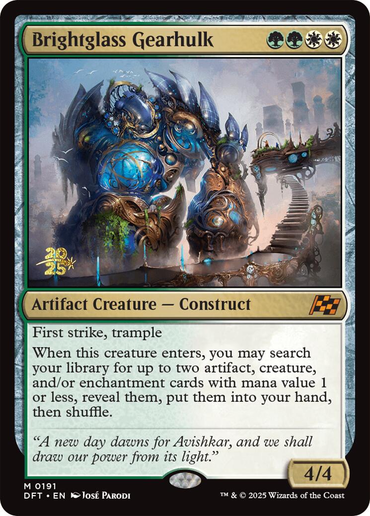 Brightglass Gearhulk [Aetherdrift Prerelease Promos] | Card Citadel