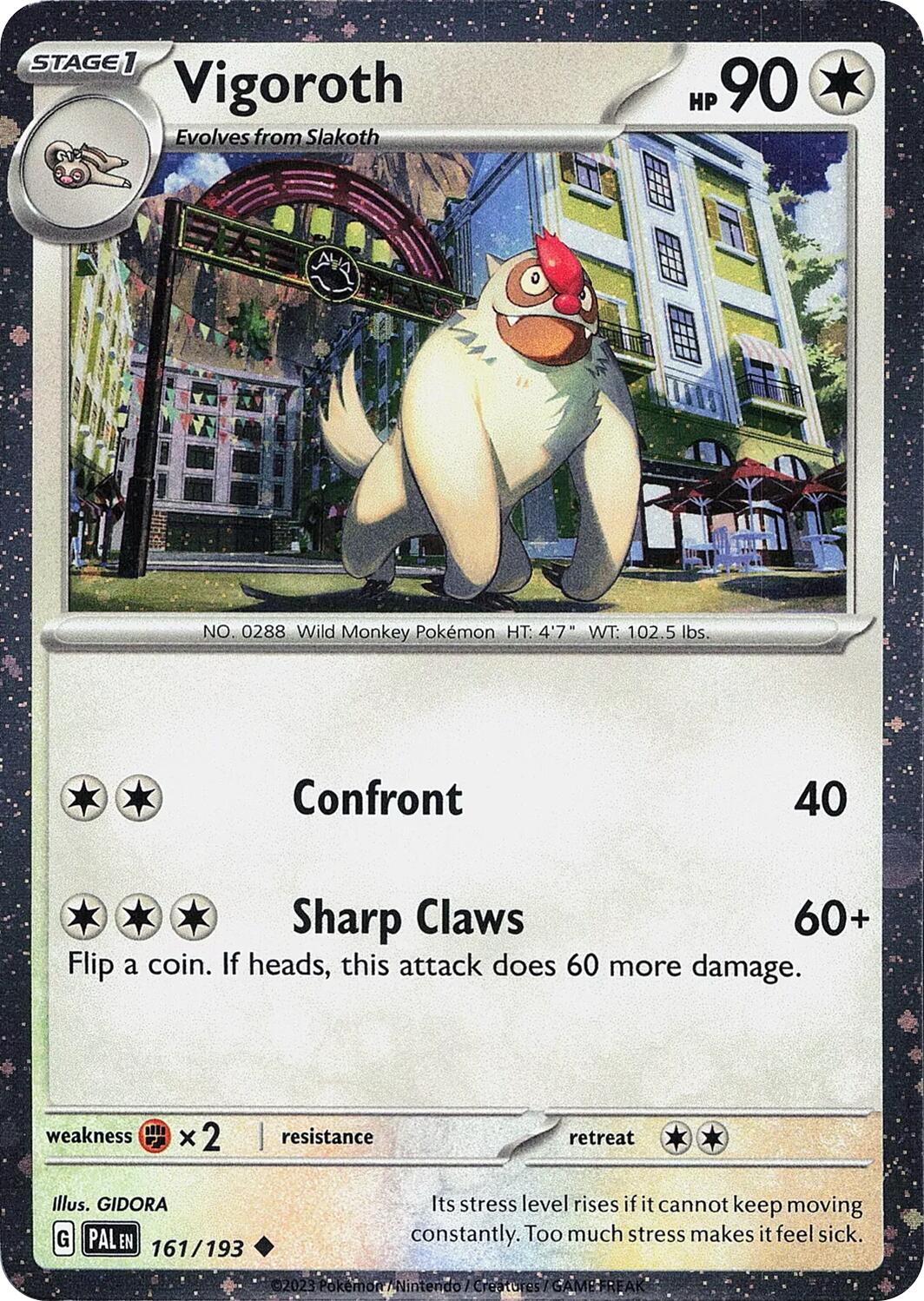 Vigoroth (161/193) (Cosmos Holo) [Scarlet & Violet: Paldea Evolved] | Card Citadel