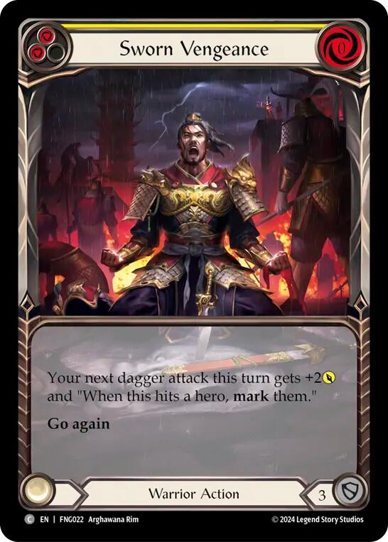 Sworn Vengeance (Yellow) (Extended Art) [FNG022] (The Hunted Fang Blitz Deck) | Card Citadel