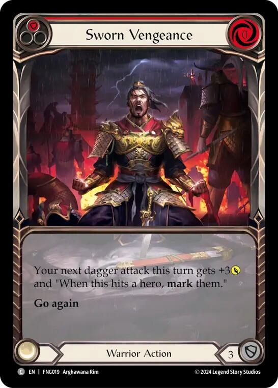 Sworn Vengeance (Red) (Extended Art) [FNG019] (The Hunted Fang Blitz Deck) | Card Citadel