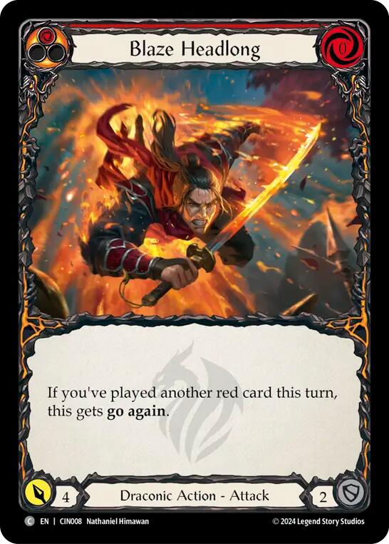 Blaze Headlong (Red) [CIN008] (The Hunted Cindra Blitz Deck) | Card Citadel