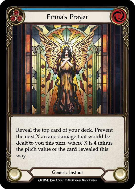 Eirina's Prayer (Blue) [ARC175-R] (Arcane Rising)  1st Edition Rainbow Foil | Card Citadel