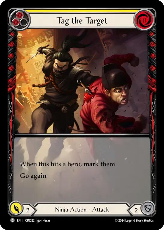 Tag the Target (Yellow) (Extended Art) [CIN022] (The Hunted Cindra Blitz Deck) | Card Citadel