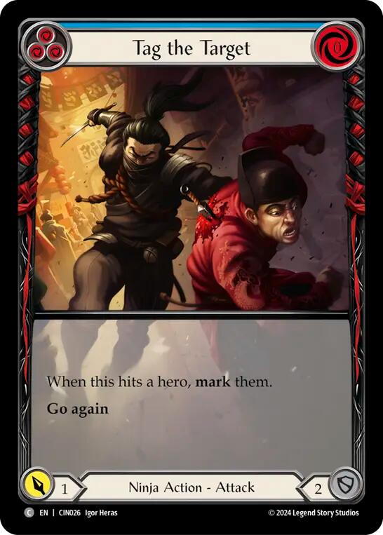 Tag the Target (Blue) (Extended Art) [CIN025] (The Hunted Cindra Blitz Deck) | Card Citadel