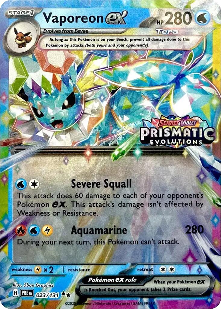 Vaporeon ex (023/131) (Prismatic Evolutions Stamp) [Scarlet & Violet: Prismatic Evolutions] | Card Citadel