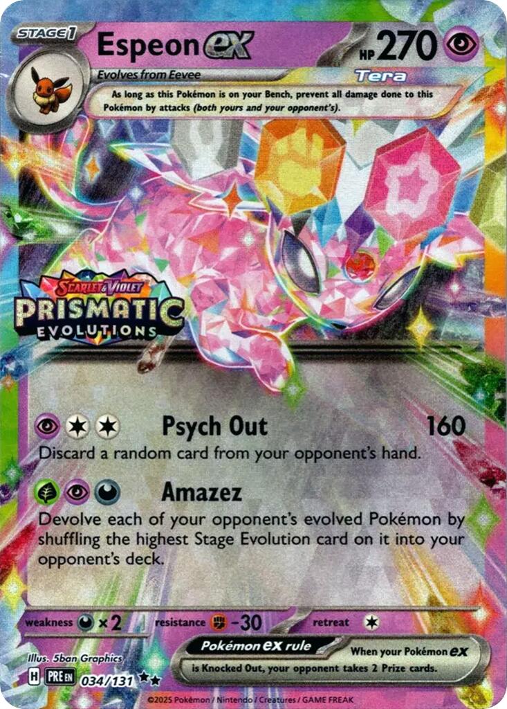 Espeon ex (034/131) (Prismatic Evolutions Stamp) [Scarlet & Violet: Prismatic Evolutions] | Card Citadel