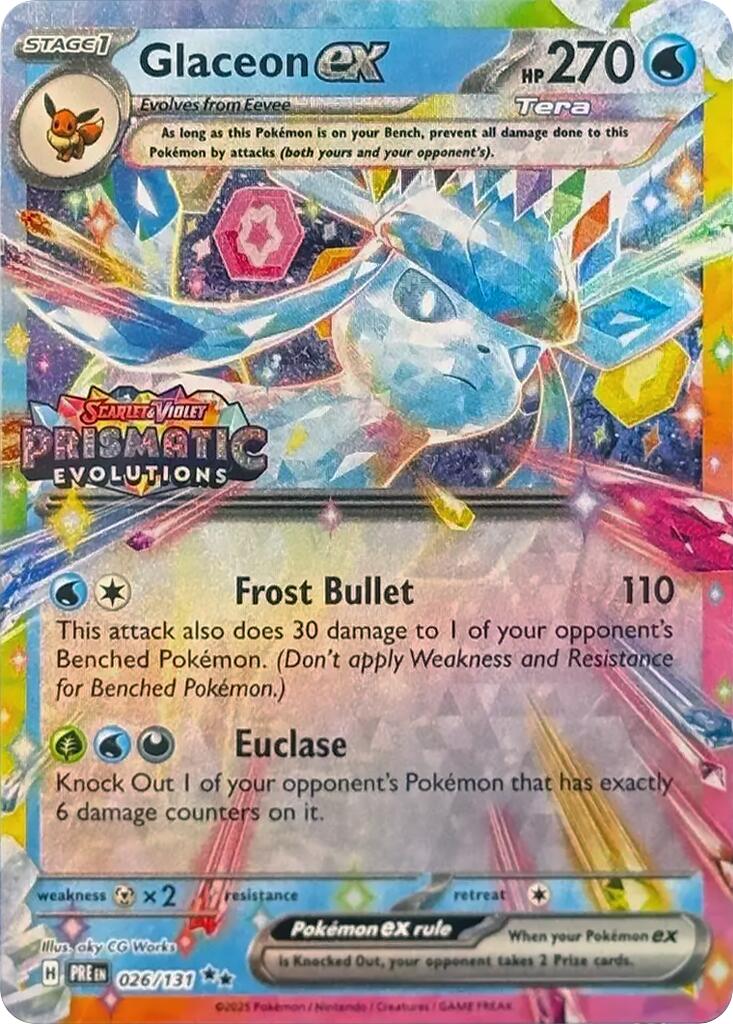 Glaceon ex (026/131) (Prismatic Evolutions Stamp) [Scarlet & Violet: Prismatic Evolutions] | Card Citadel